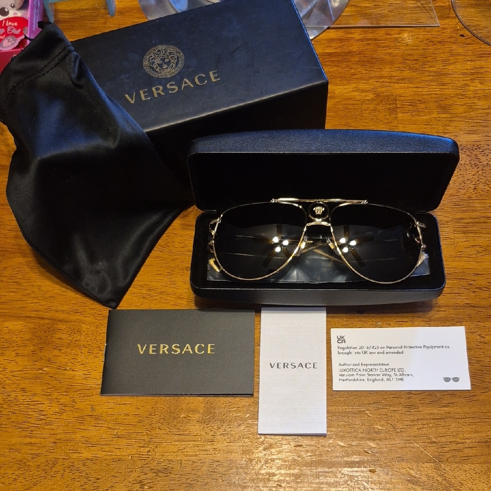 Versace Black and Gold Men's Glasses